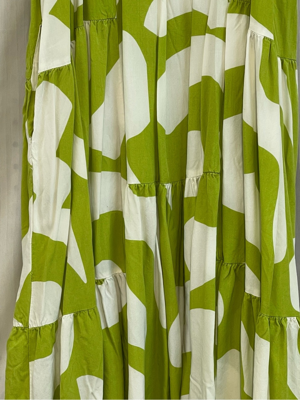 Anthropologie S Small maxi dress Abel the Label citron geometric strappy tier - Picture 7 of 16